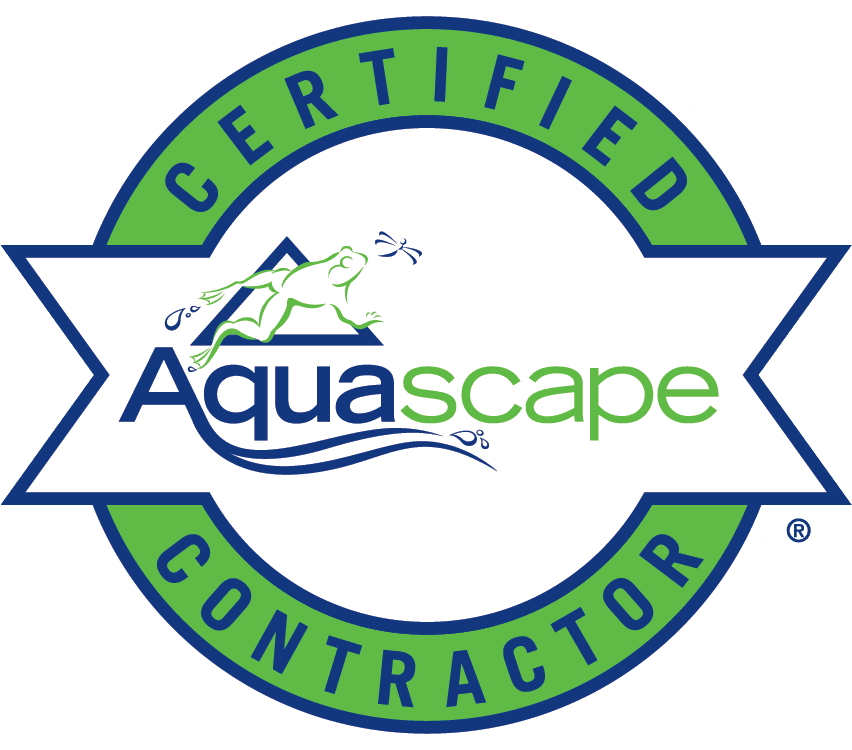 A certified contractor seal for aquascape.